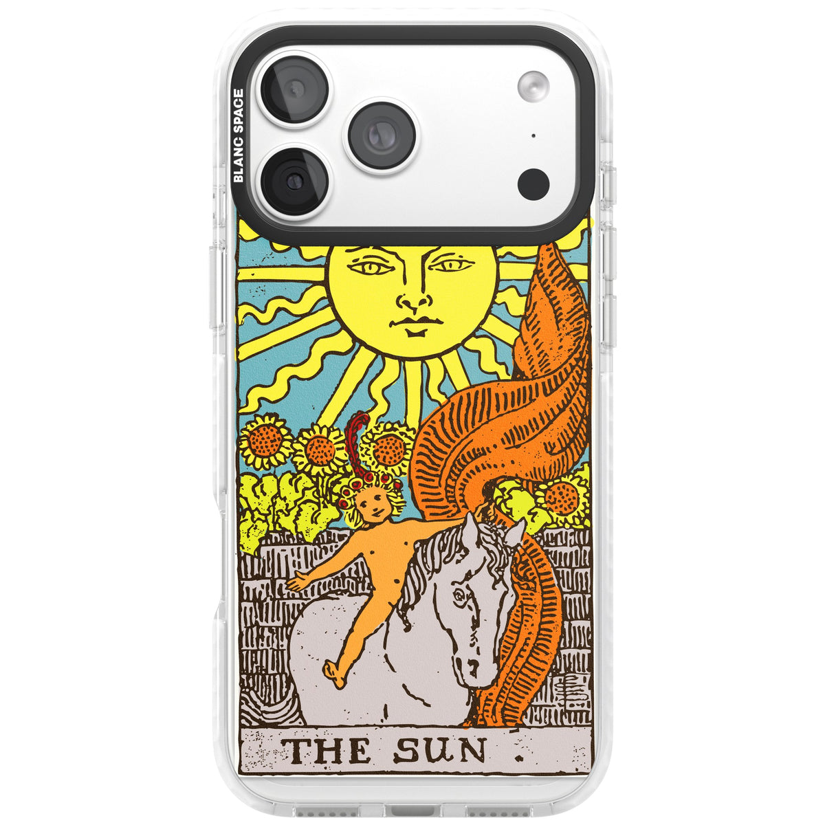 Personalised The Sun Tarot Card (Color) iPhone 18 Pro Max Impact Clear Phone Case front