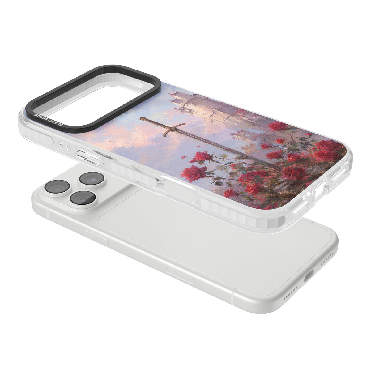 Sword in Roses iPhone 18 Pro Max Impact Clear Phone Case angled