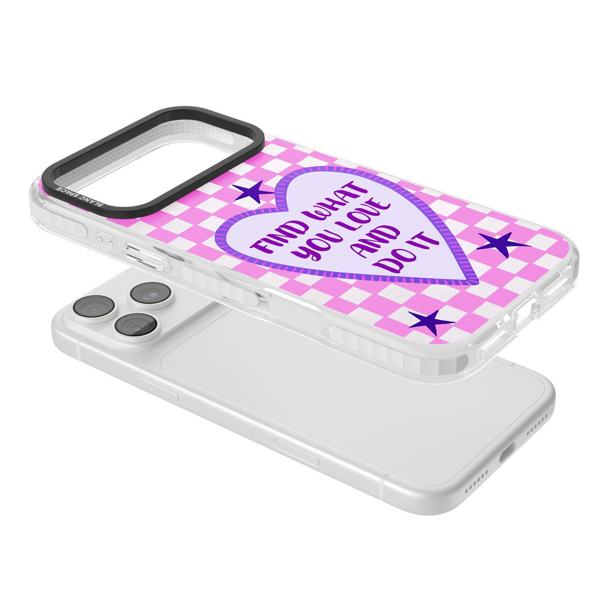 Find What You Love iPhone 18 Pro Max Impact Clear Phone Case angled