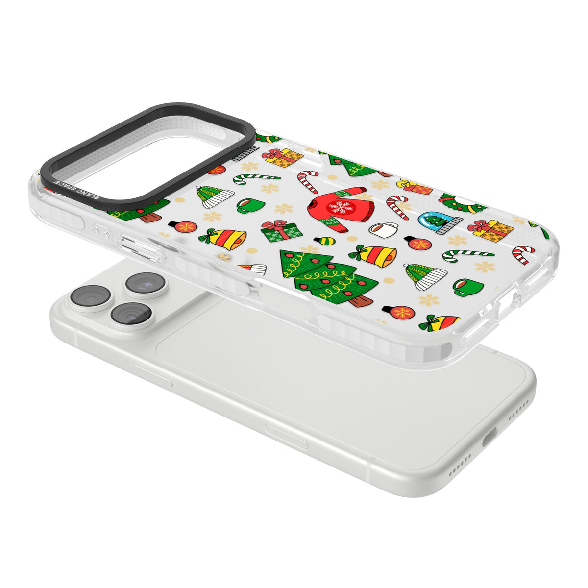 Holiday Medley iPhone 18 Pro Max Impact Clear Phone Case angled