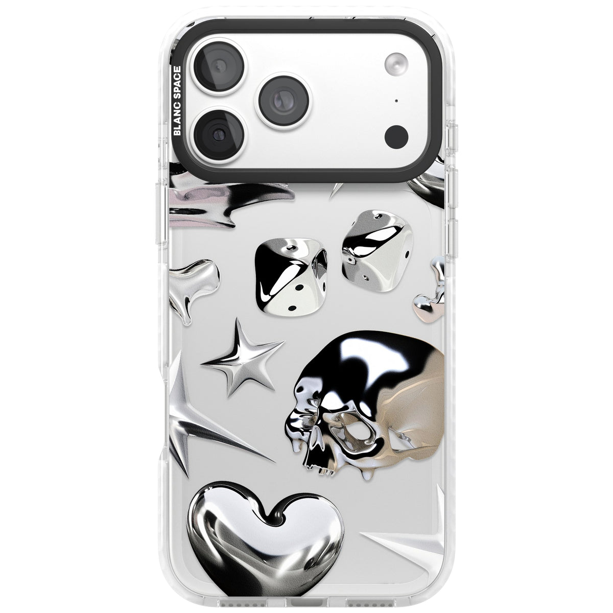 Chromed iPhone 18 Pro Max Impact Clear Phone Case front
