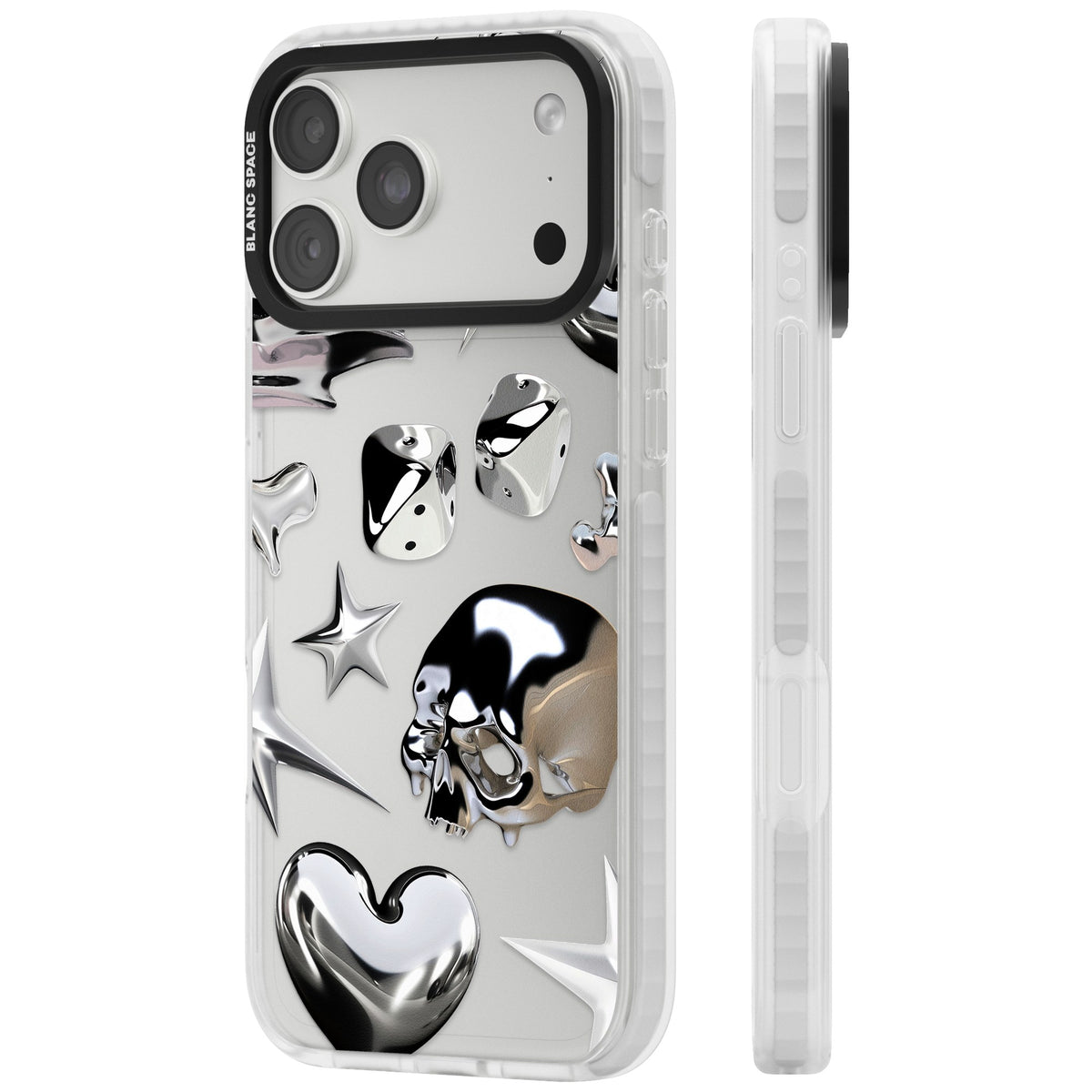 Chromed iPhone 18 Pro Max Impact Clear Phone Case side