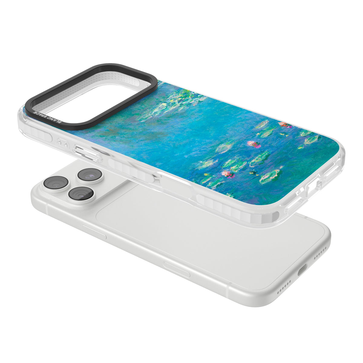Water Lilies iPhone 18 Pro Max Impact Clear Phone Case angled