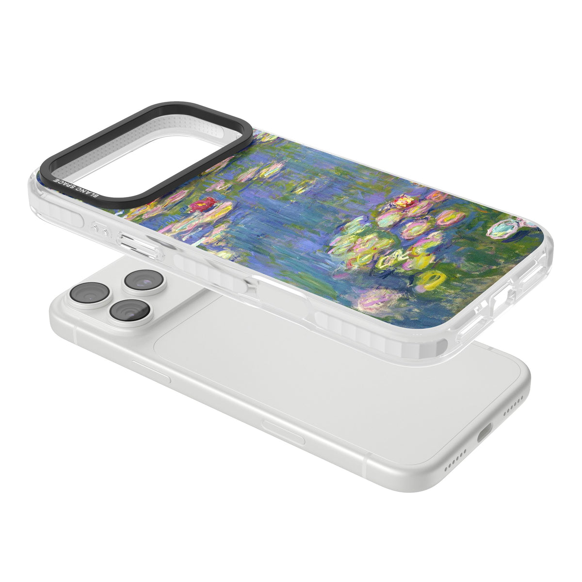 Water Lilies II iPhone 18 Pro Max Impact Clear Phone Case angled