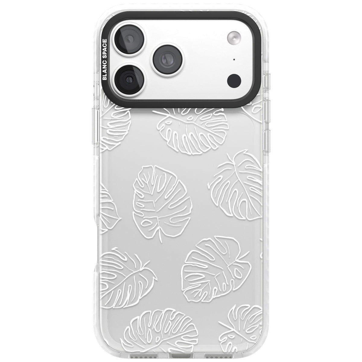 Monstera Outline iPhone 18 Pro Max Impact Clear Phone Case front