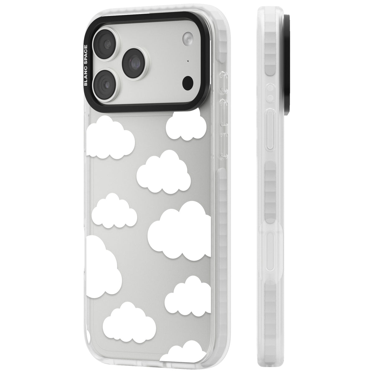 Cloud Pattern iPhone 18 Pro Max Impact Clear Phone Case side