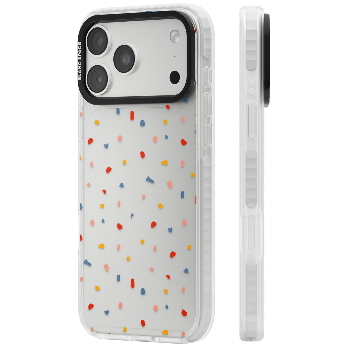Small Confetti iPhone 18 Pro Max Impact Clear Phone Case side