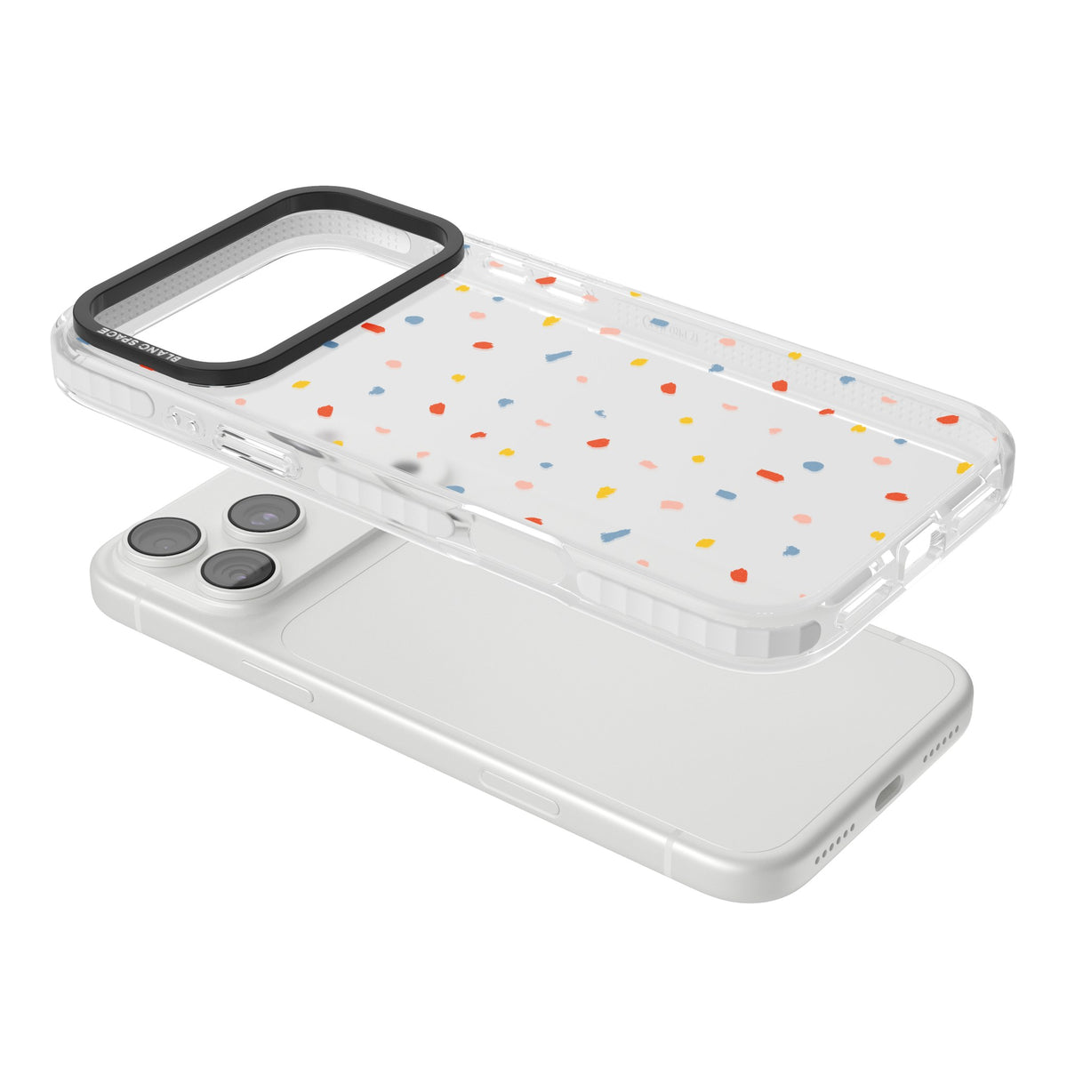 Small Confetti iPhone 18 Pro Max Impact Clear Phone Case angled