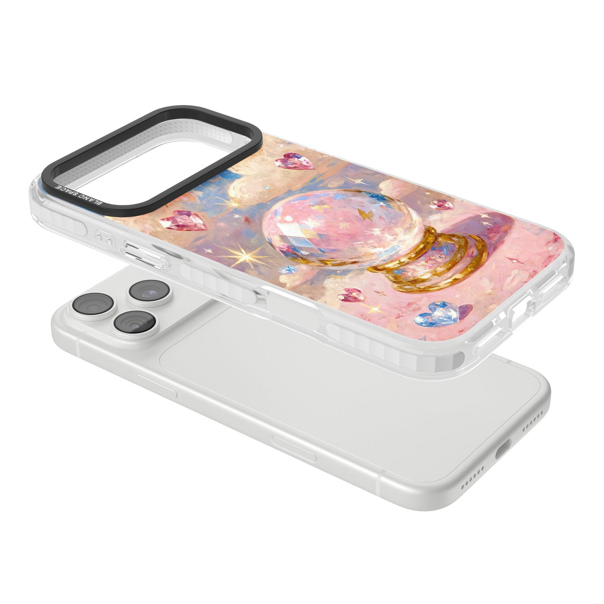 Crystal Ball iPhone 18 Pro Max Impact Clear Phone Case angled