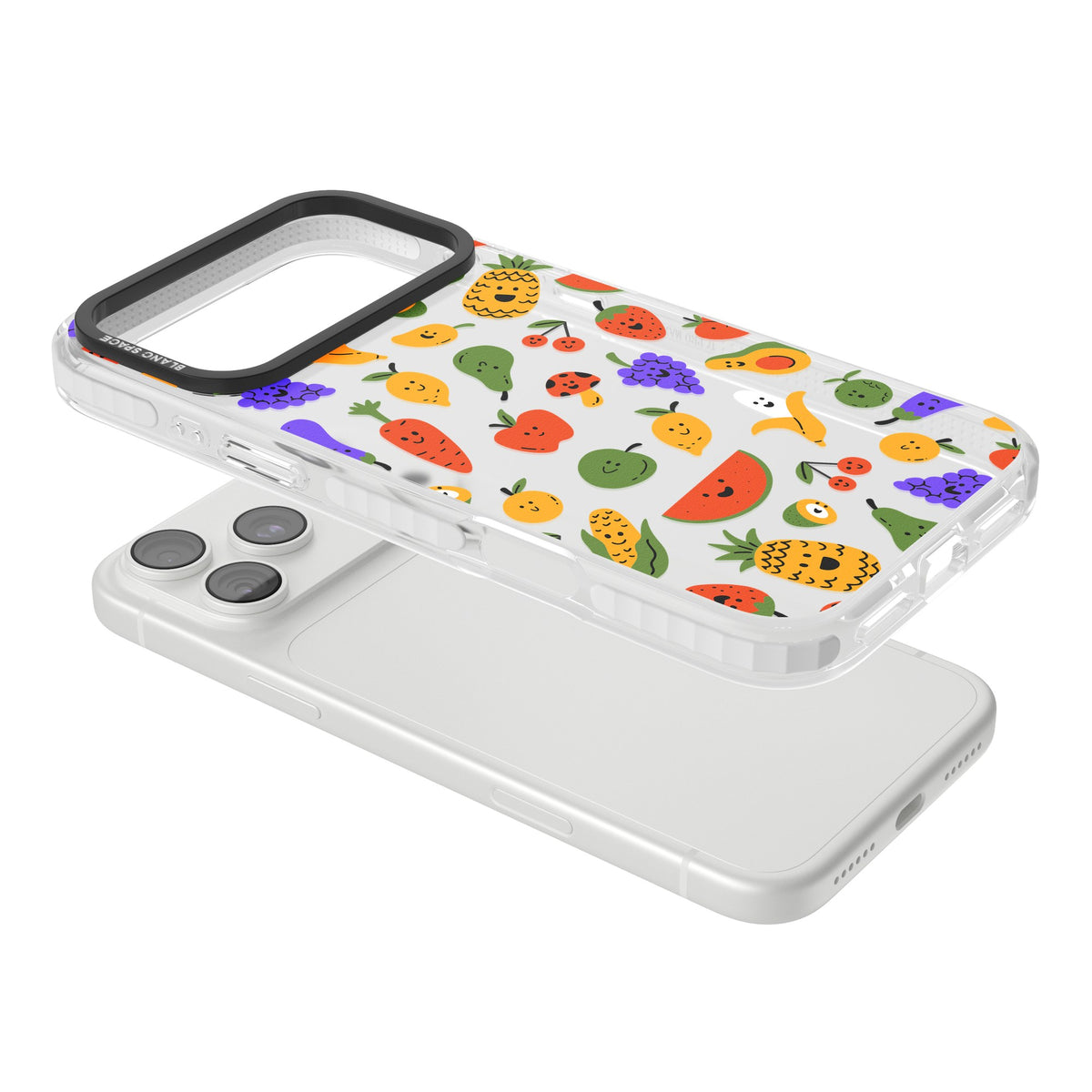 Playful Fruit Kawaii iPhone 18 Pro Max Impact Clear Phone Case angled