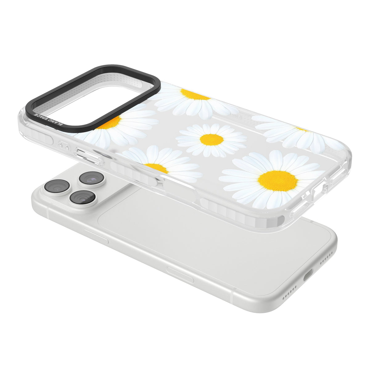 Summer Daisy iPhone 18 Pro Max Impact Clear Phone Case angled
