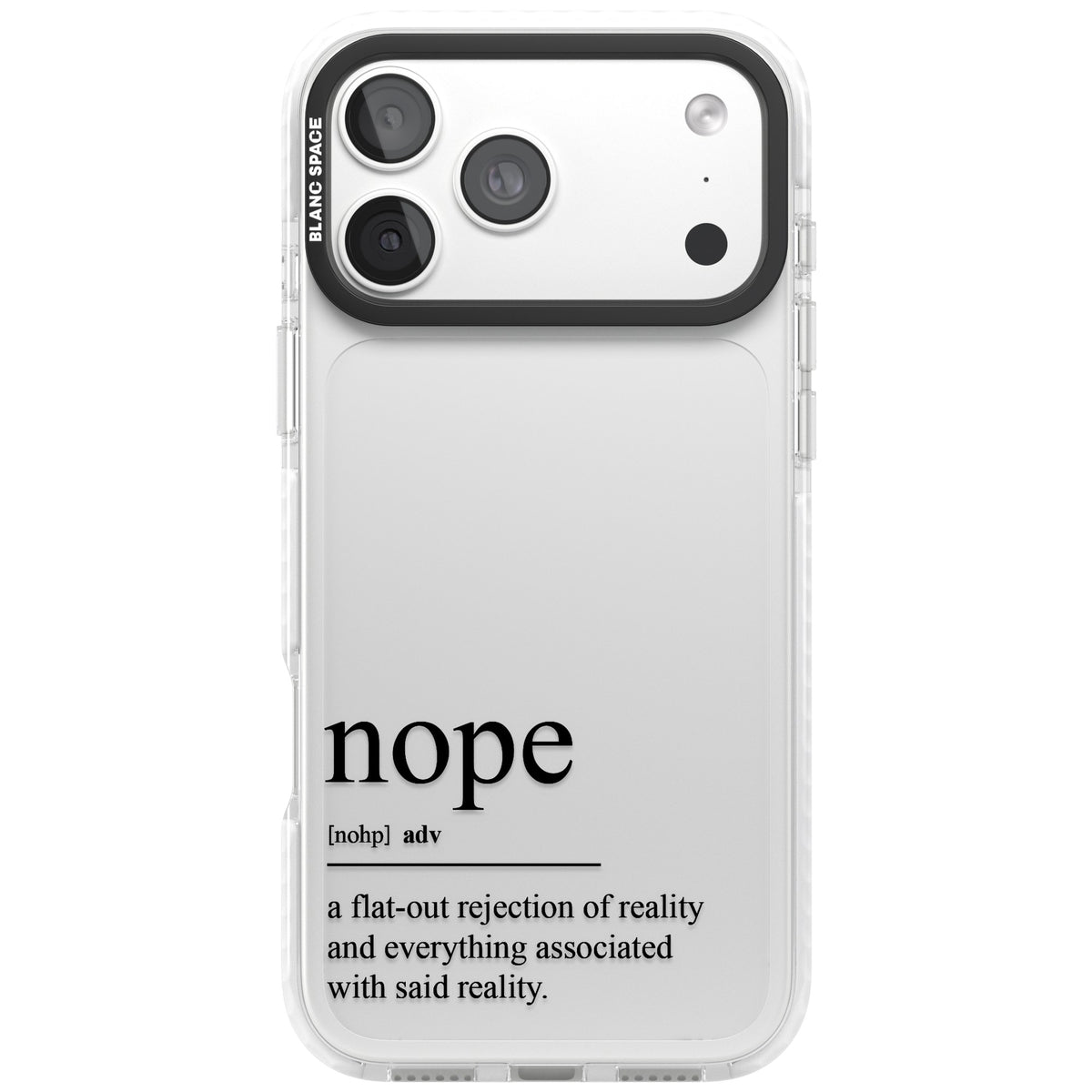Nope iPhone 18 Pro Max Impact Clear Phone Case front