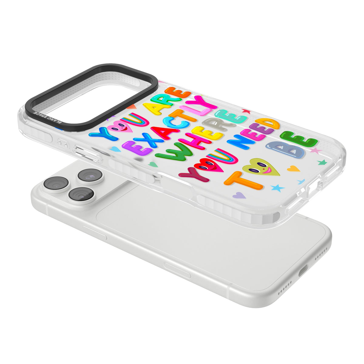 Exactly Where You Need To Be iPhone 18 Pro Max Impact Clear Phone Case angled