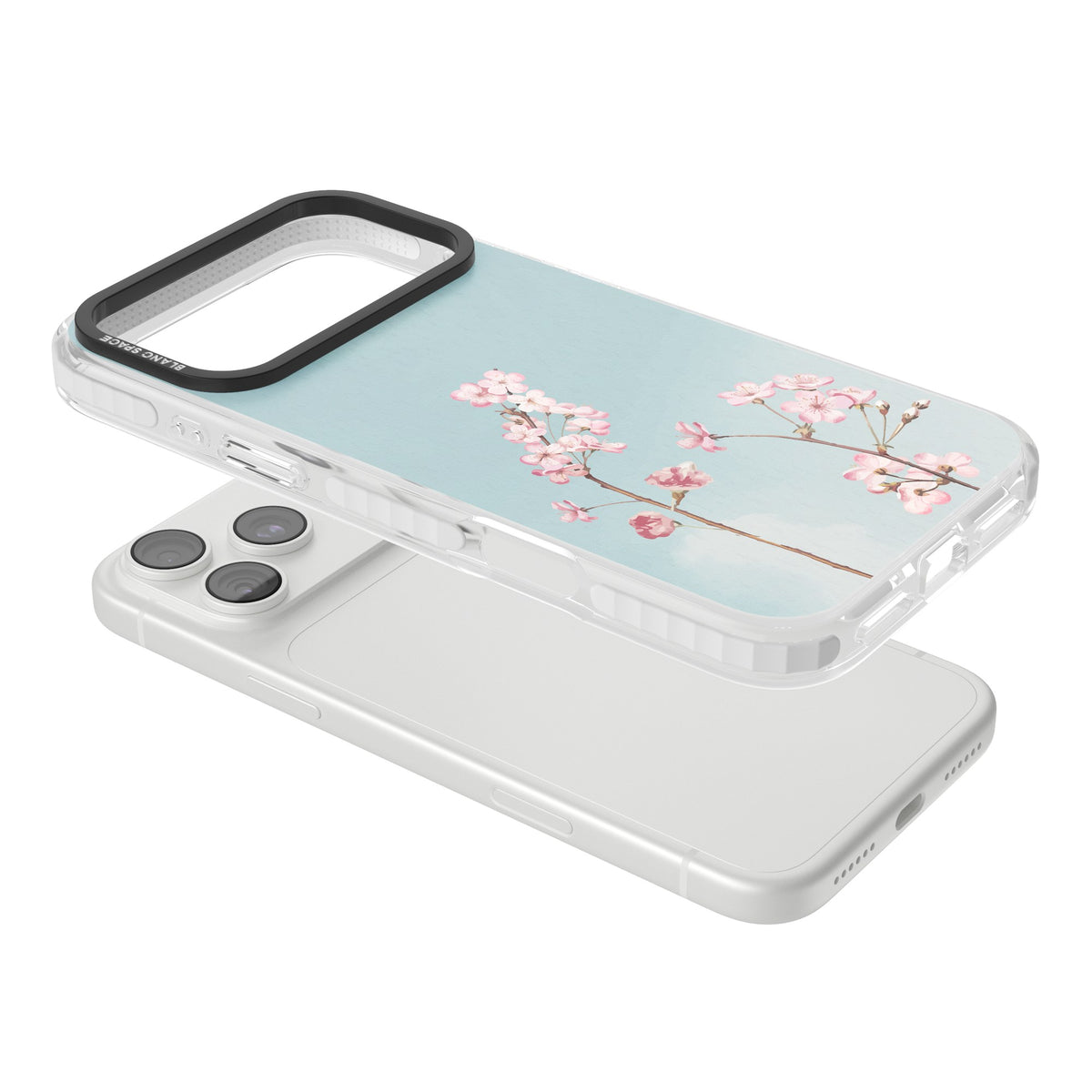 Blossom Flower Sky iPhone 18 Pro Max Impact Clear Phone Case angled