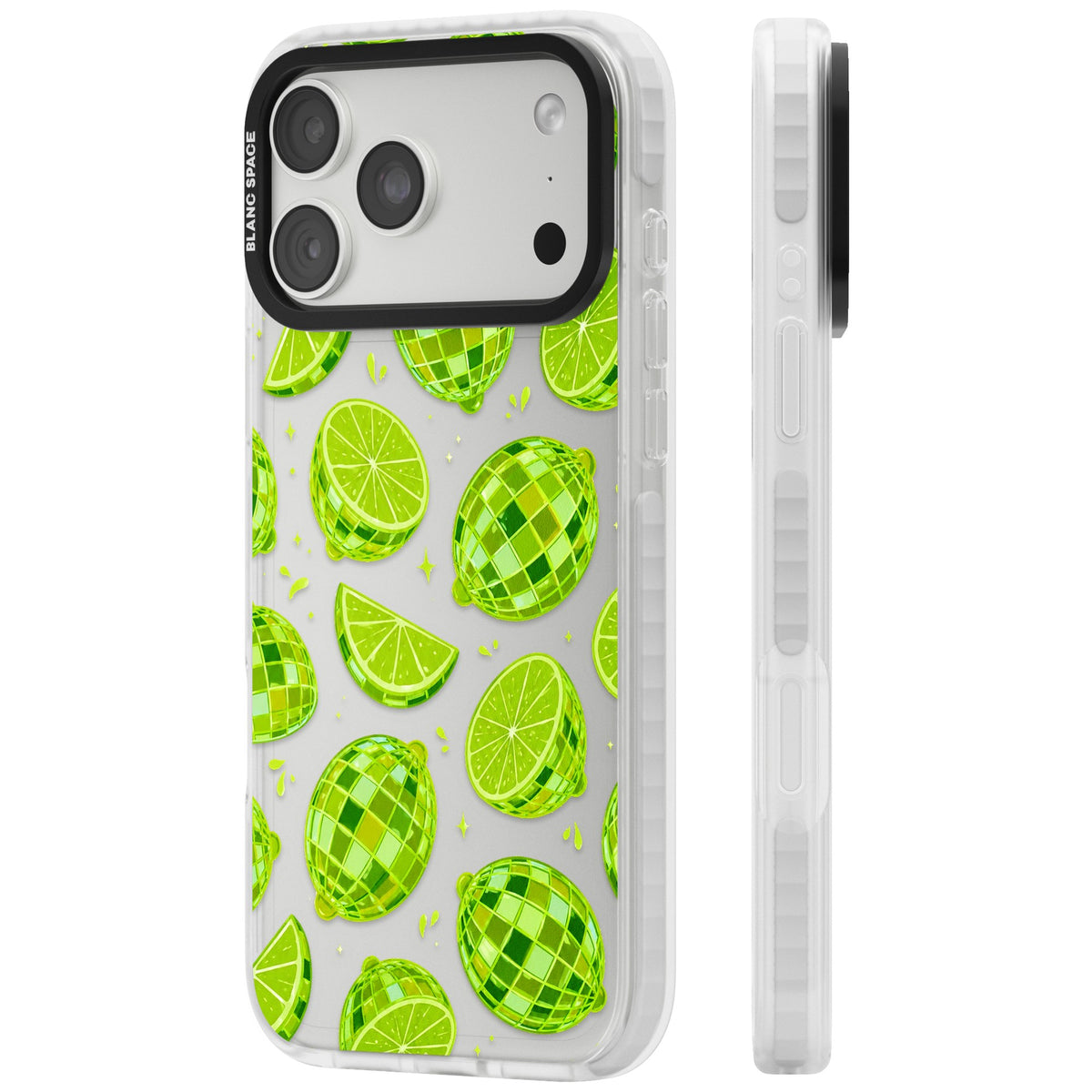 Disco Limes iPhone 18 Pro Max Impact Clear Phone Case side
