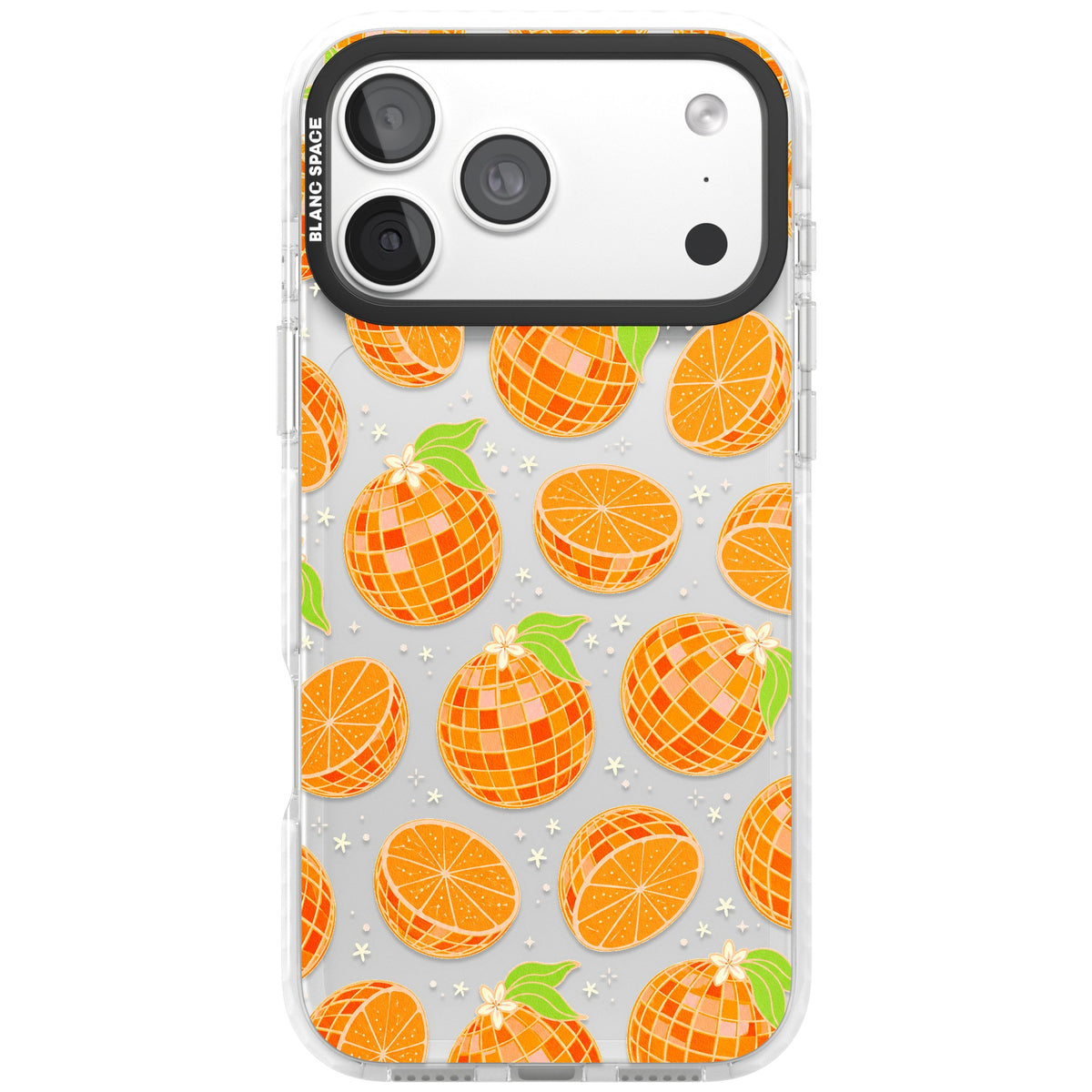 Disco Oranges iPhone 18 Pro Max Impact Clear Phone Case front