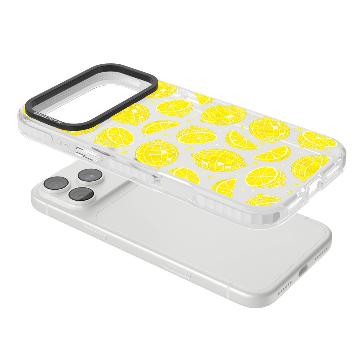 Disco Lemons iPhone 18 Pro Max Impact Clear Phone Case angled
