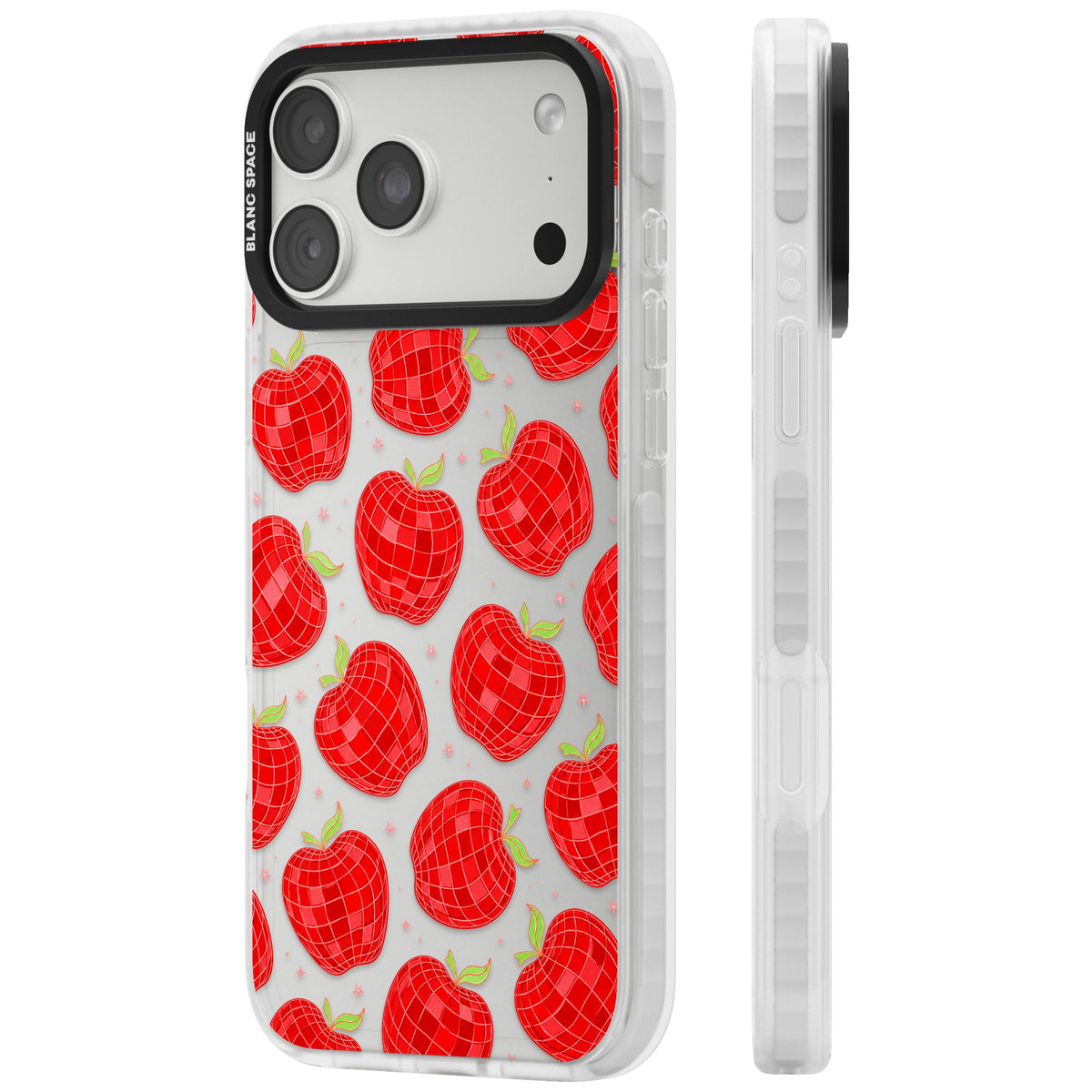 Disco Apples iPhone 18 Pro Max Impact Clear Phone Case side