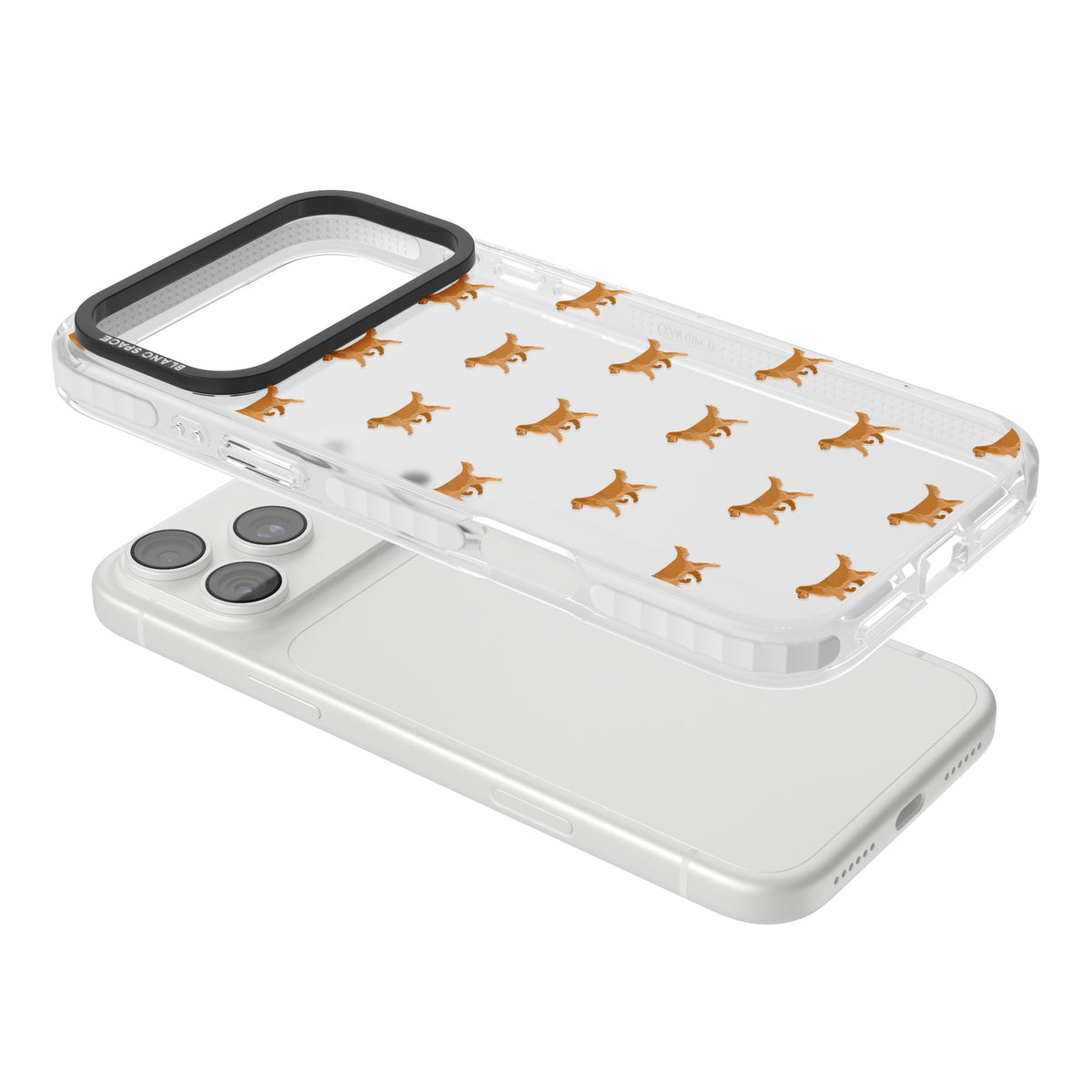 Golden Retriever Dog Pattern Clear iPhone 18 Pro Max Impact Clear Phone Case angled