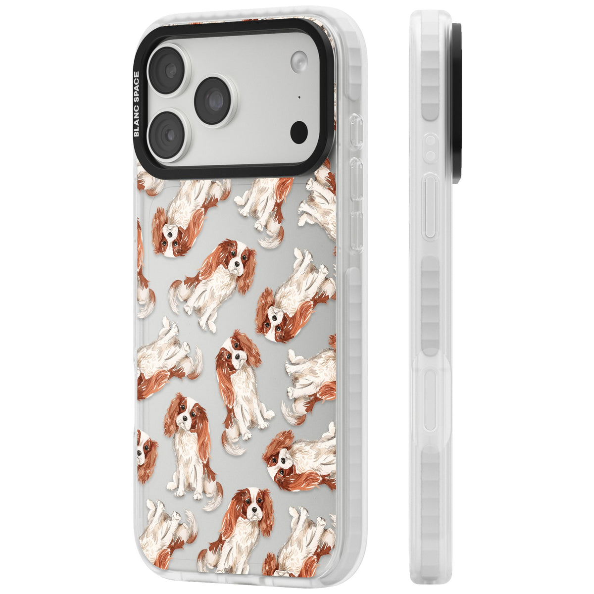 Cavalier King Charles Spaniel iPhone 18 Pro Max Impact Clear Phone Case side
