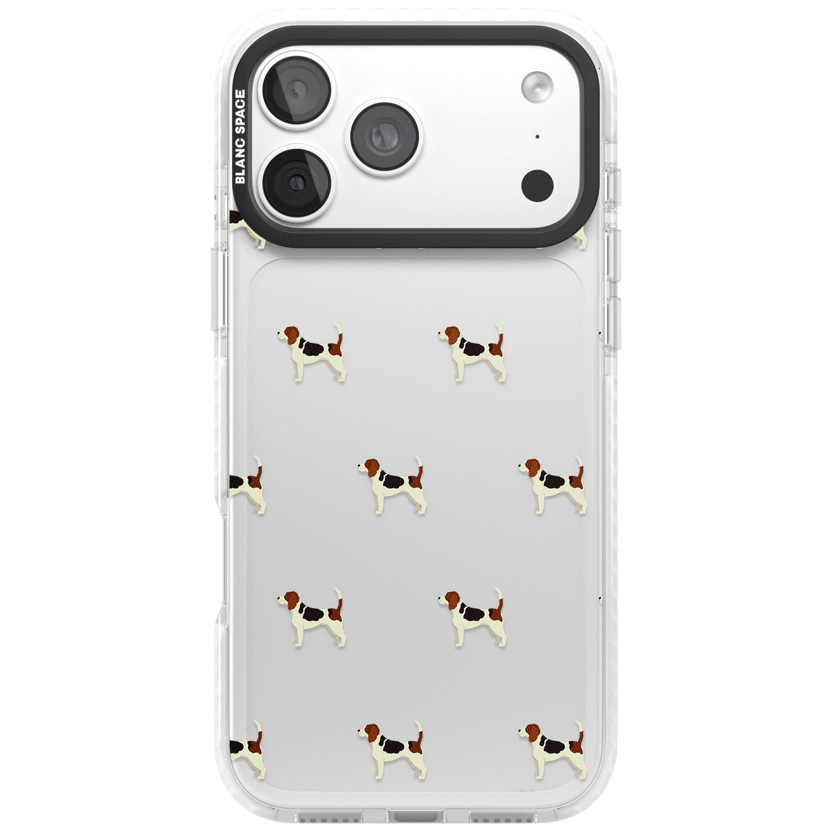 Beagle Dog Pattern iPhone 18 Pro Max Impact Clear Phone Case front