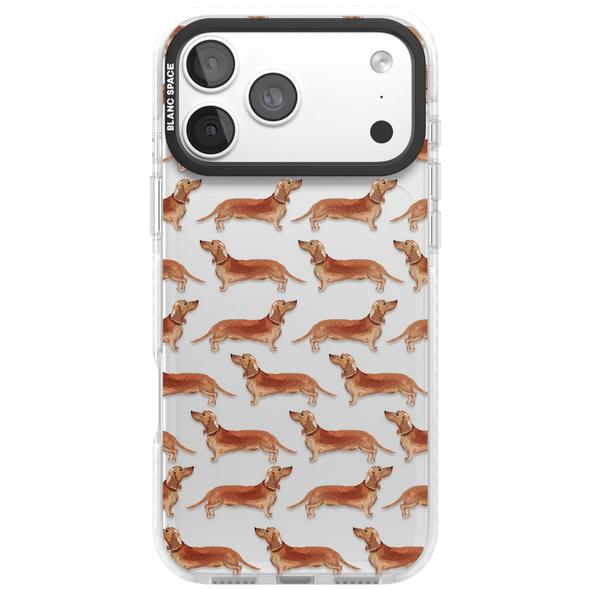 Dachshund Watercolor Dog Pattern iPhone 18 Pro Max Impact Clear Phone Case front