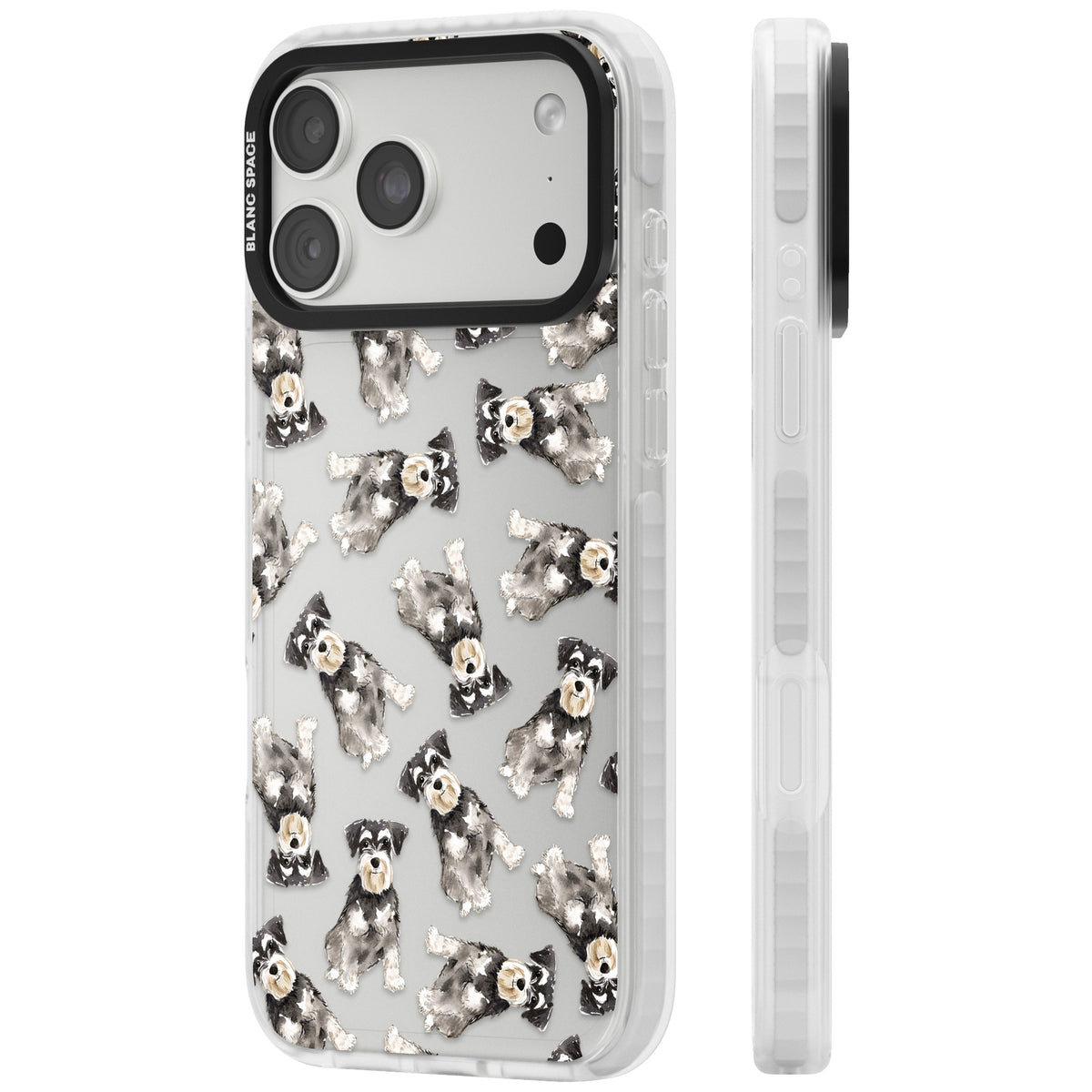 Miniature Schnauzer Watercolor iPhone 18 Pro Max Impact Clear Phone Case side