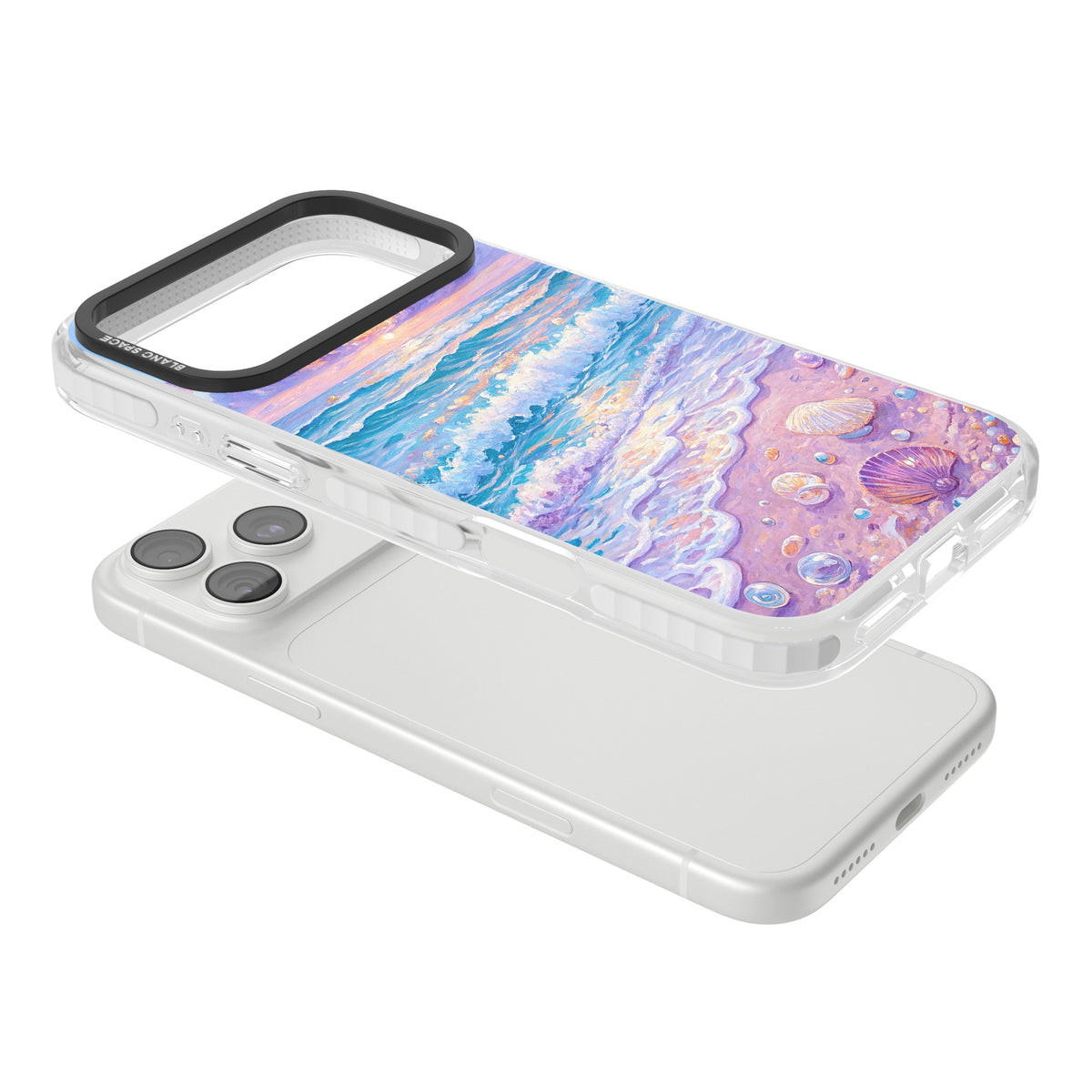 Pearl Shore iPhone 18 Pro Max Impact Clear Phone Case angled