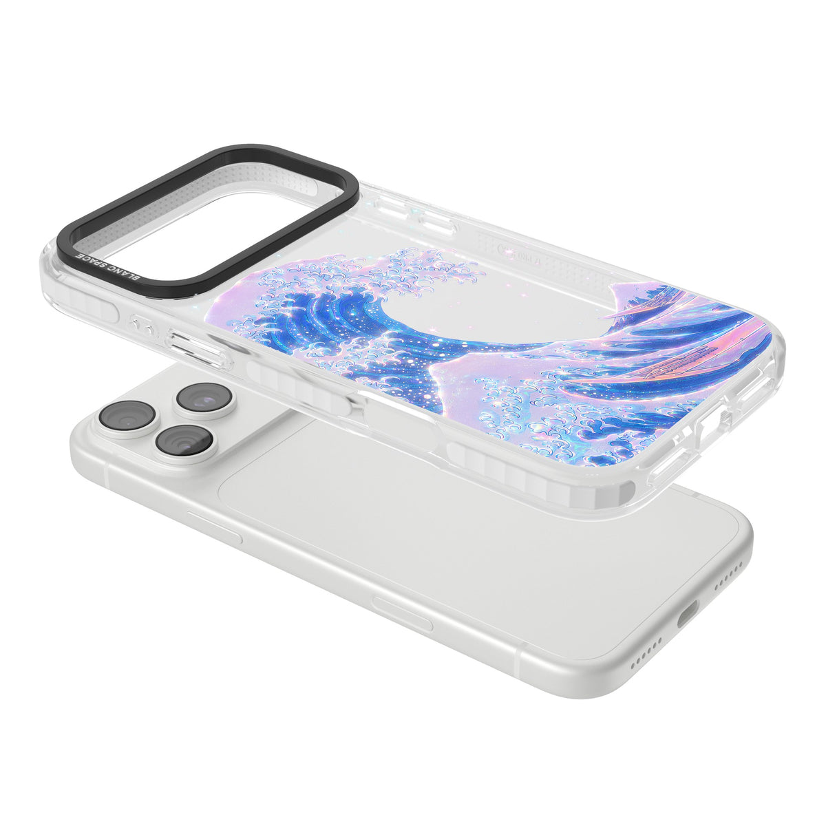 The Great Wave In Opal iPhone 18 Pro Max Impact Clear Phone Case angled