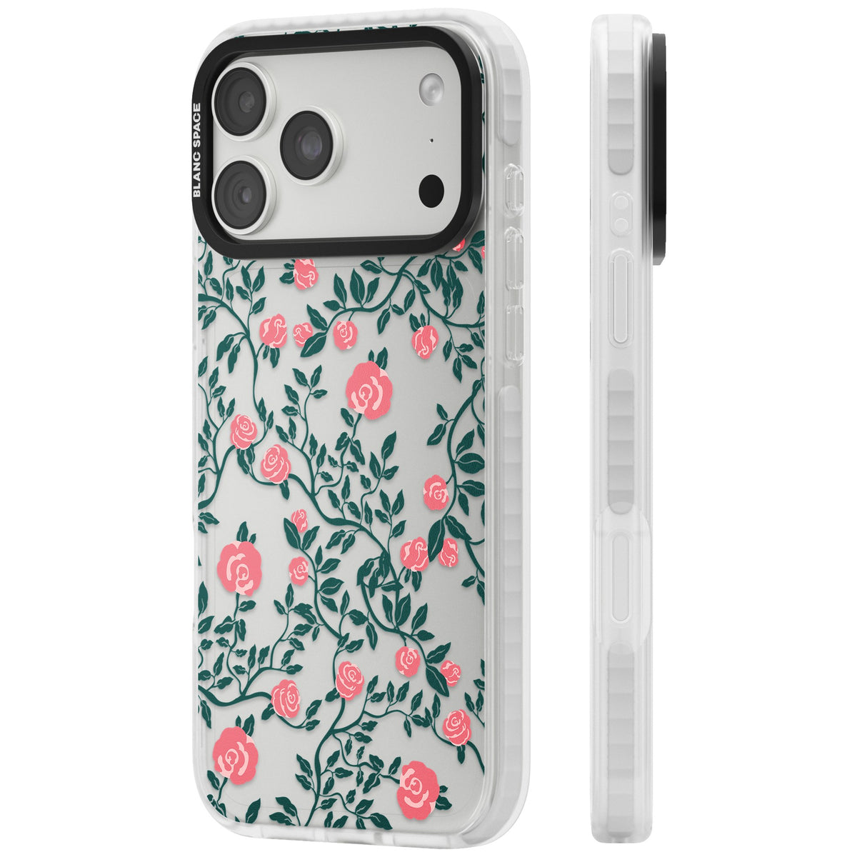 Rose Trellis (Clear) iPhone 18 Pro Max Impact Clear Phone Case side