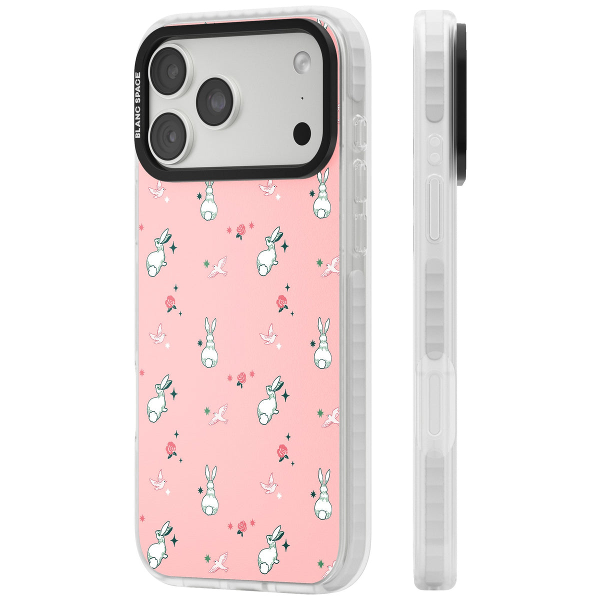Bunny Garden iPhone 18 Pro Max Impact Clear Phone Case side