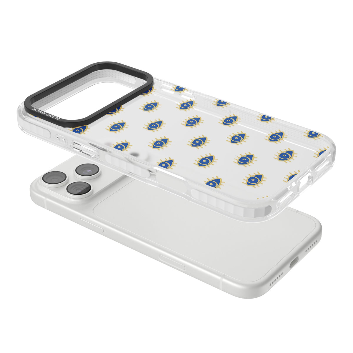 Psychedelic Eyes Pattern Classic iPhone 18 Pro Max Impact Clear Phone Case angled