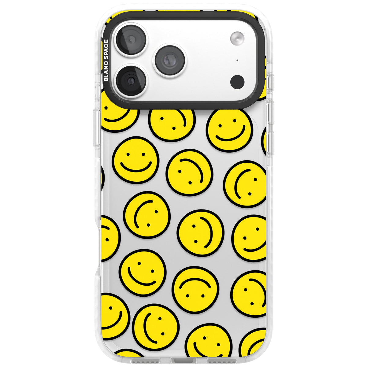 Smiley Face Pattern iPhone 18 Pro Max Impact Clear Phone Case front