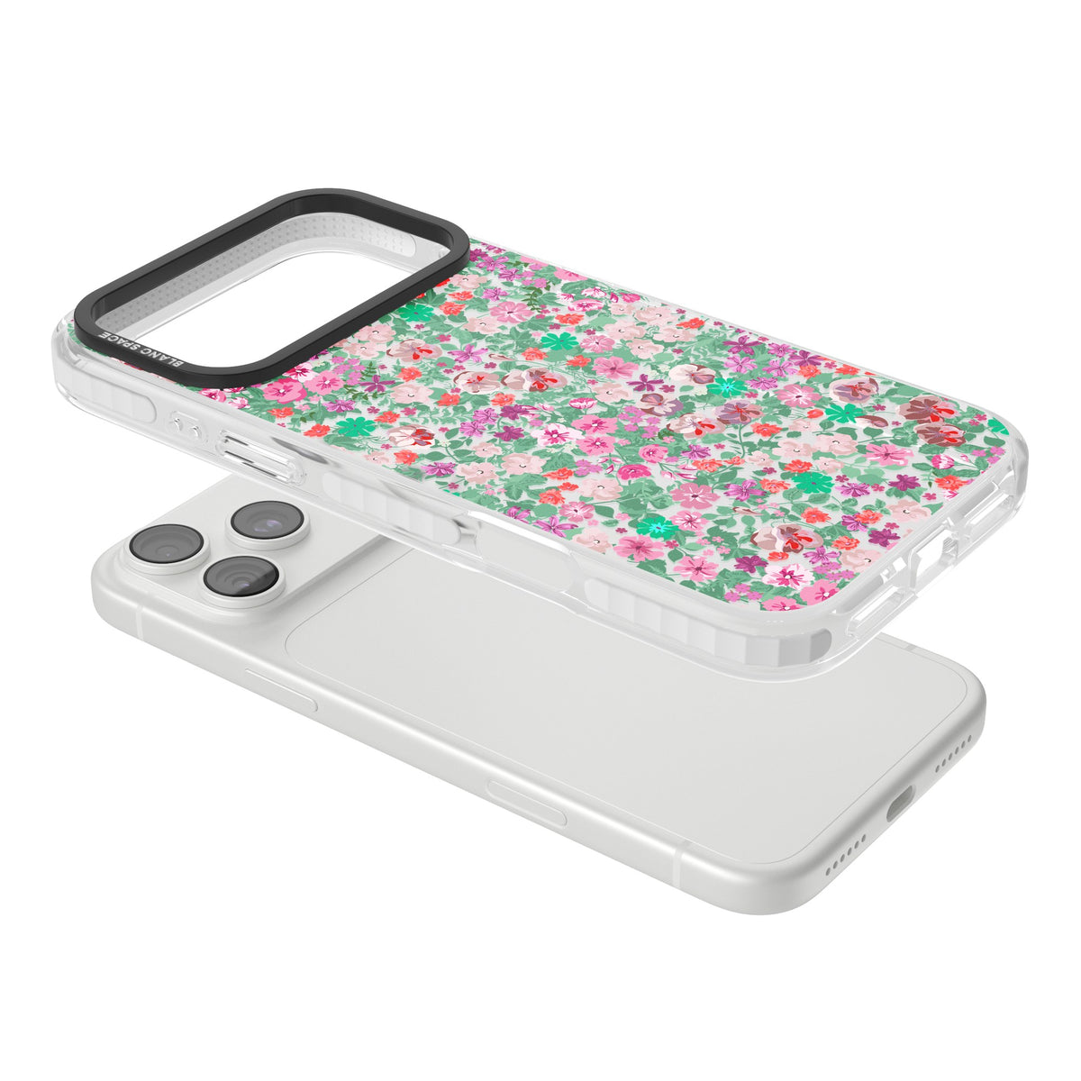 Florentine Meadow iPhone 18 Pro Max Impact Clear Phone Case angled