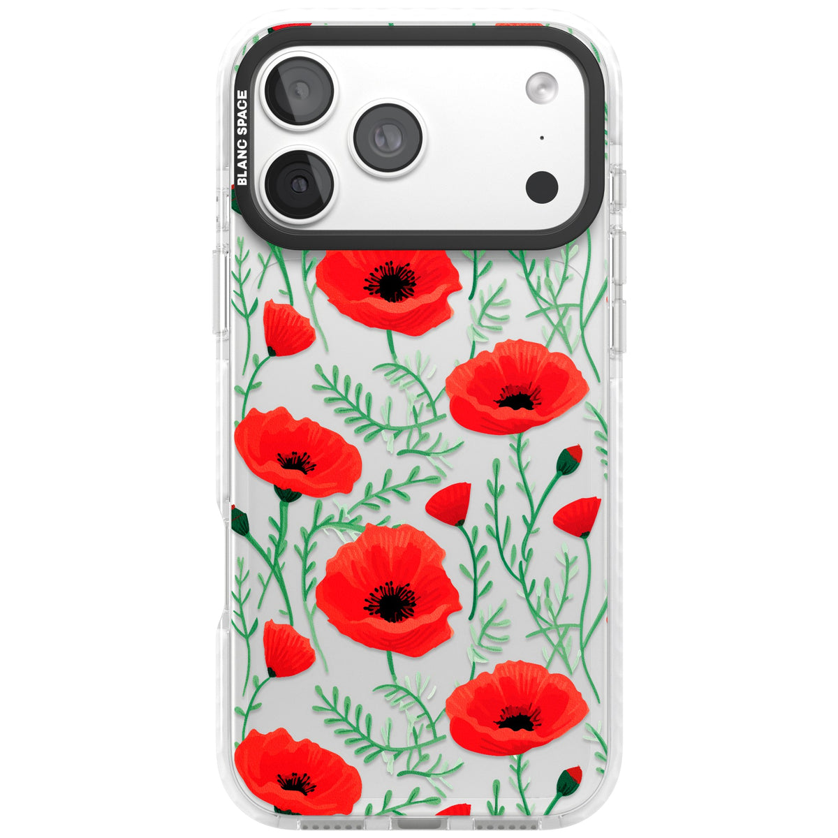 Poppy Garden iPhone 18 Pro Max Impact Clear Phone Case front