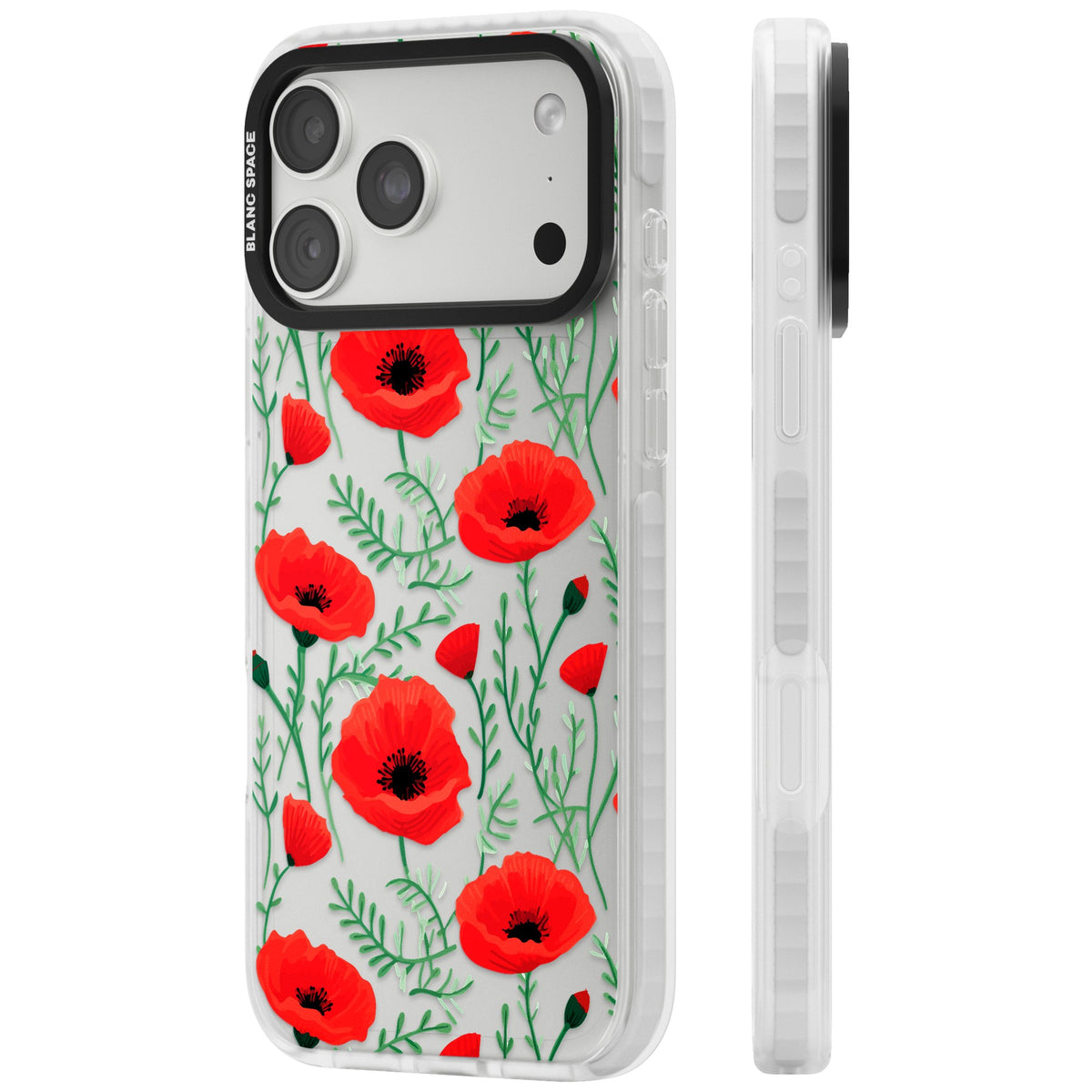 Poppy Garden iPhone 18 Pro Max Impact Clear Phone Case side