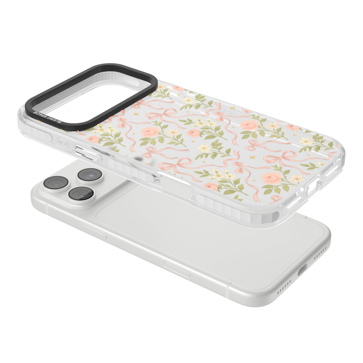 Ribbon Garden iPhone 18 Pro Max Impact Clear Phone Case angled