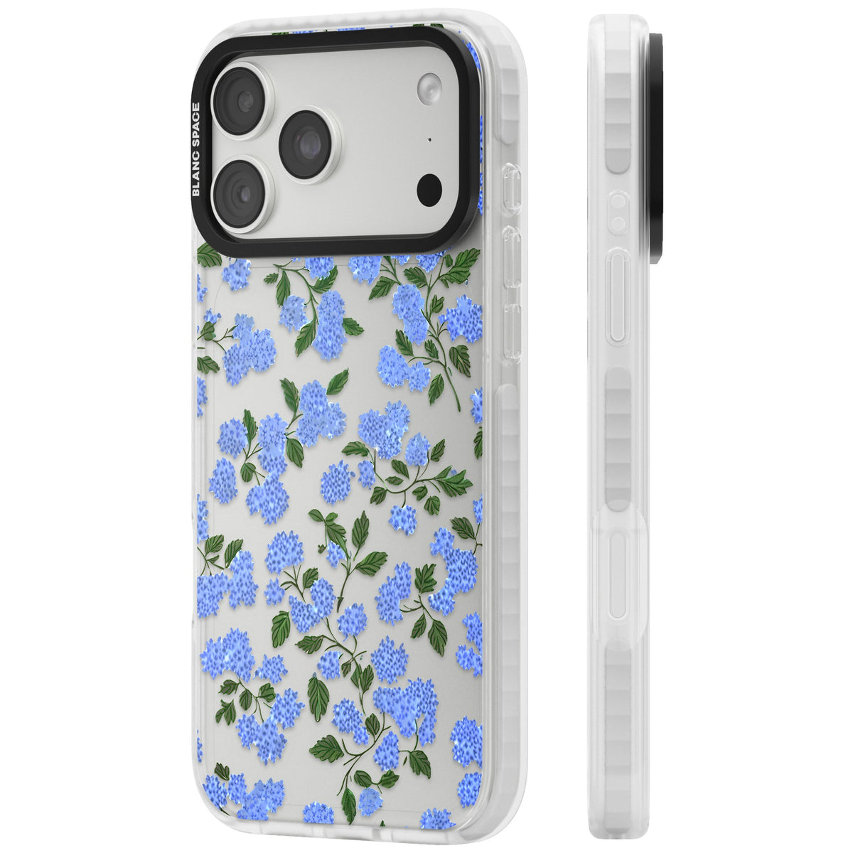 Hydrangea Dreams iPhone 18 Pro Max Impact Clear Phone Case side