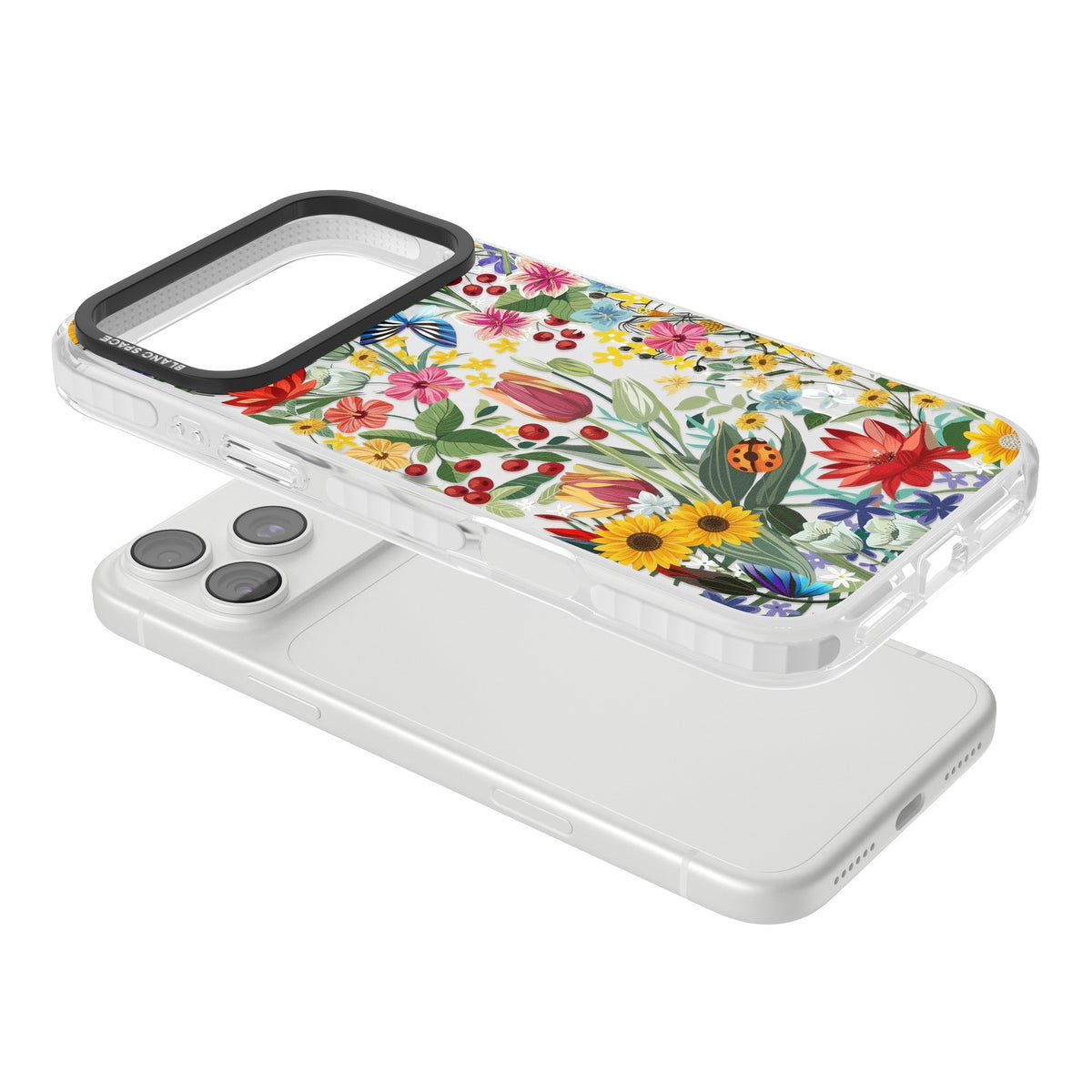 Botanical Bloom iPhone 18 Pro Max Impact Clear Phone Case angled