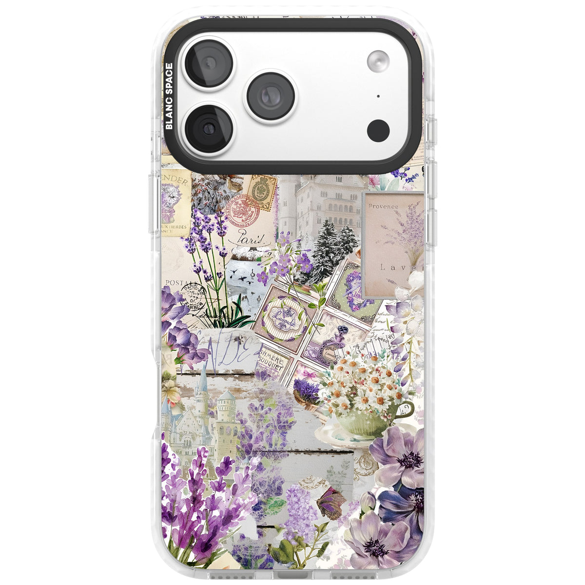 Soft Lavender Collage iPhone 18 Pro Max Impact Clear Phone Case front