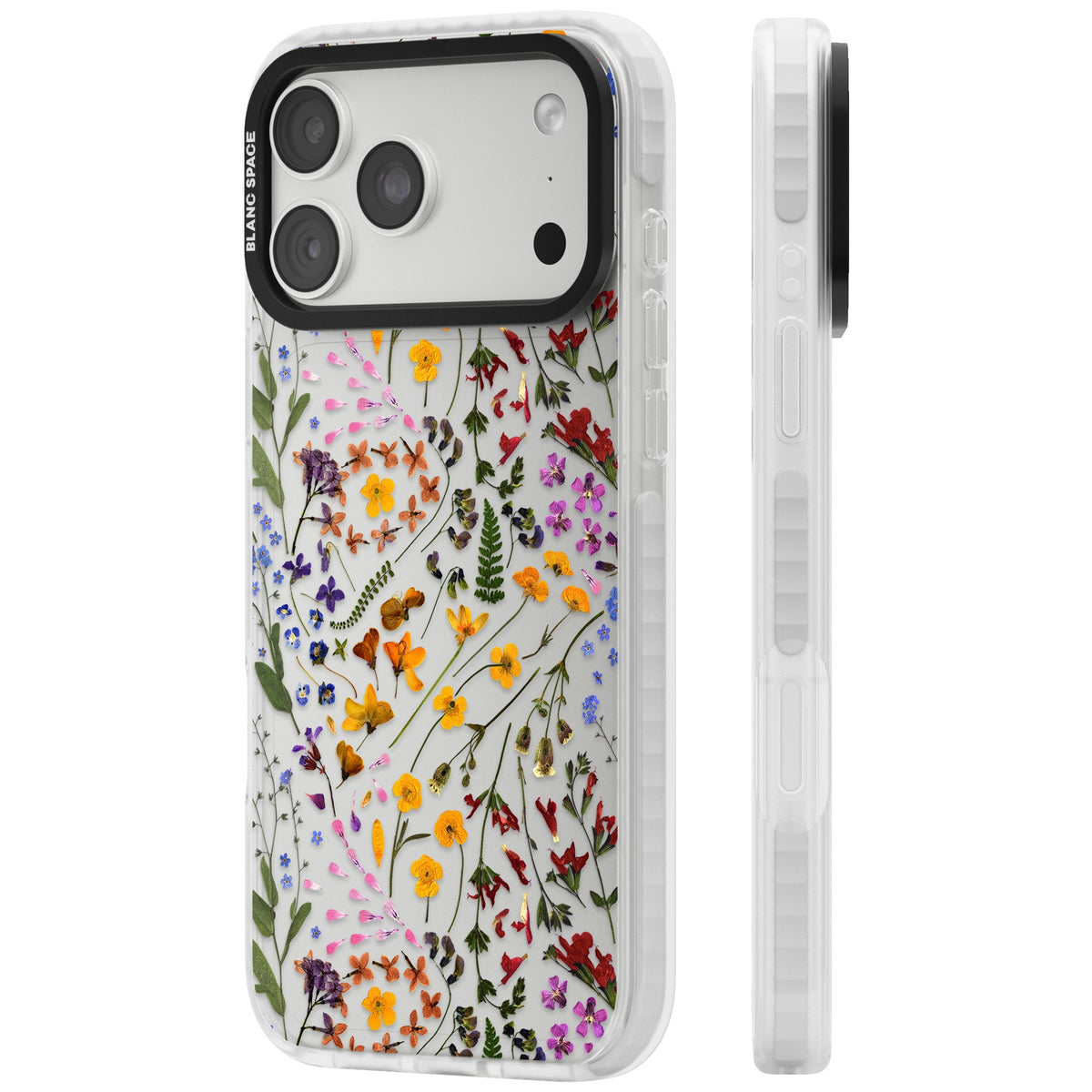 Wildflower iPhone 18 Pro Max Impact Clear Phone Case side