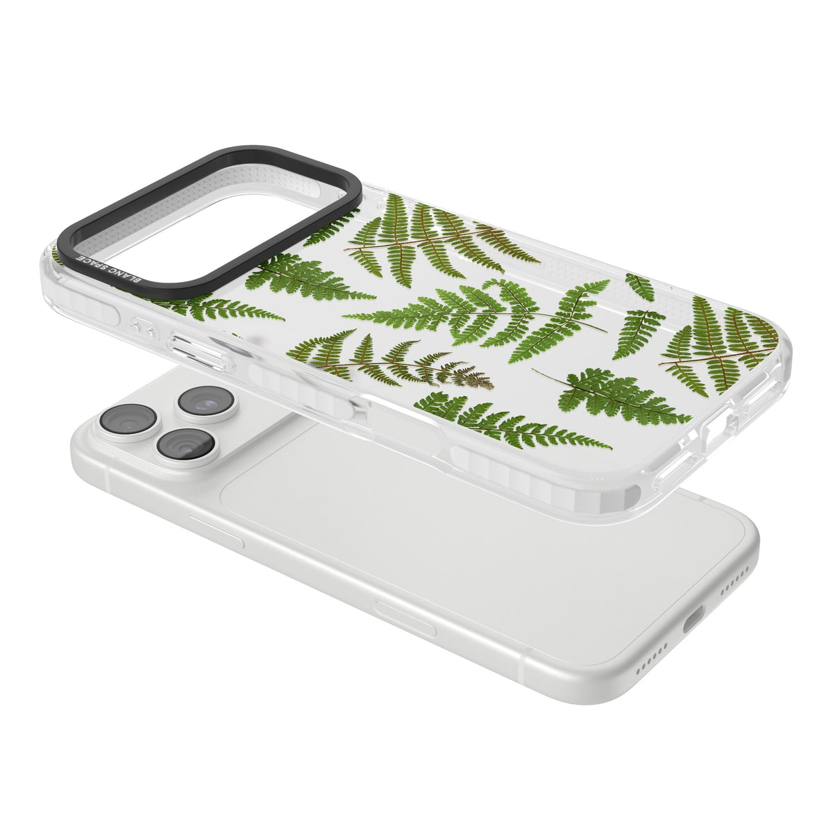 Leafy Ferns iPhone 18 Pro Max Impact Clear Phone Case angled