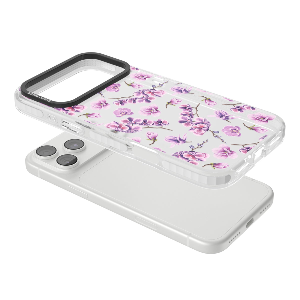 Soft Bloom iPhone 18 Pro Max Impact Clear Phone Case angled