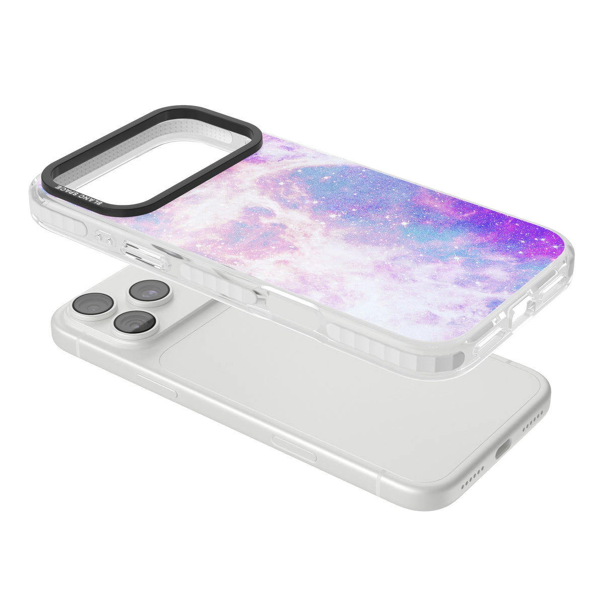 Pastel Galaxy iPhone 18 Pro Max Impact Clear Phone Case angled