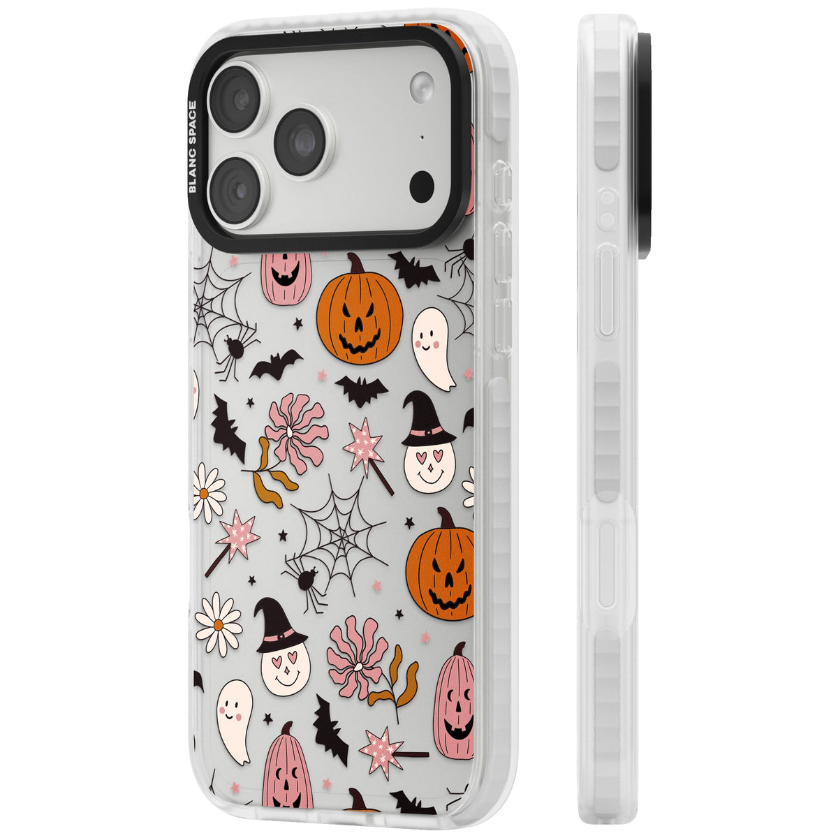 Spooky Mix iPhone 18 Pro Max Impact Clear Phone Case side