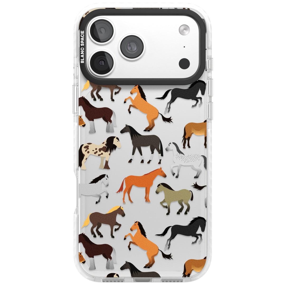 Horse Pattern iPhone 18 Pro Max Impact Clear Phone Case front