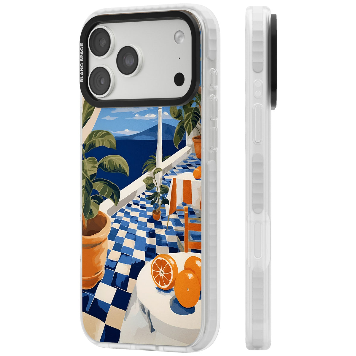 Greek Balcony iPhone 18 Pro Max Impact Clear Phone Case side