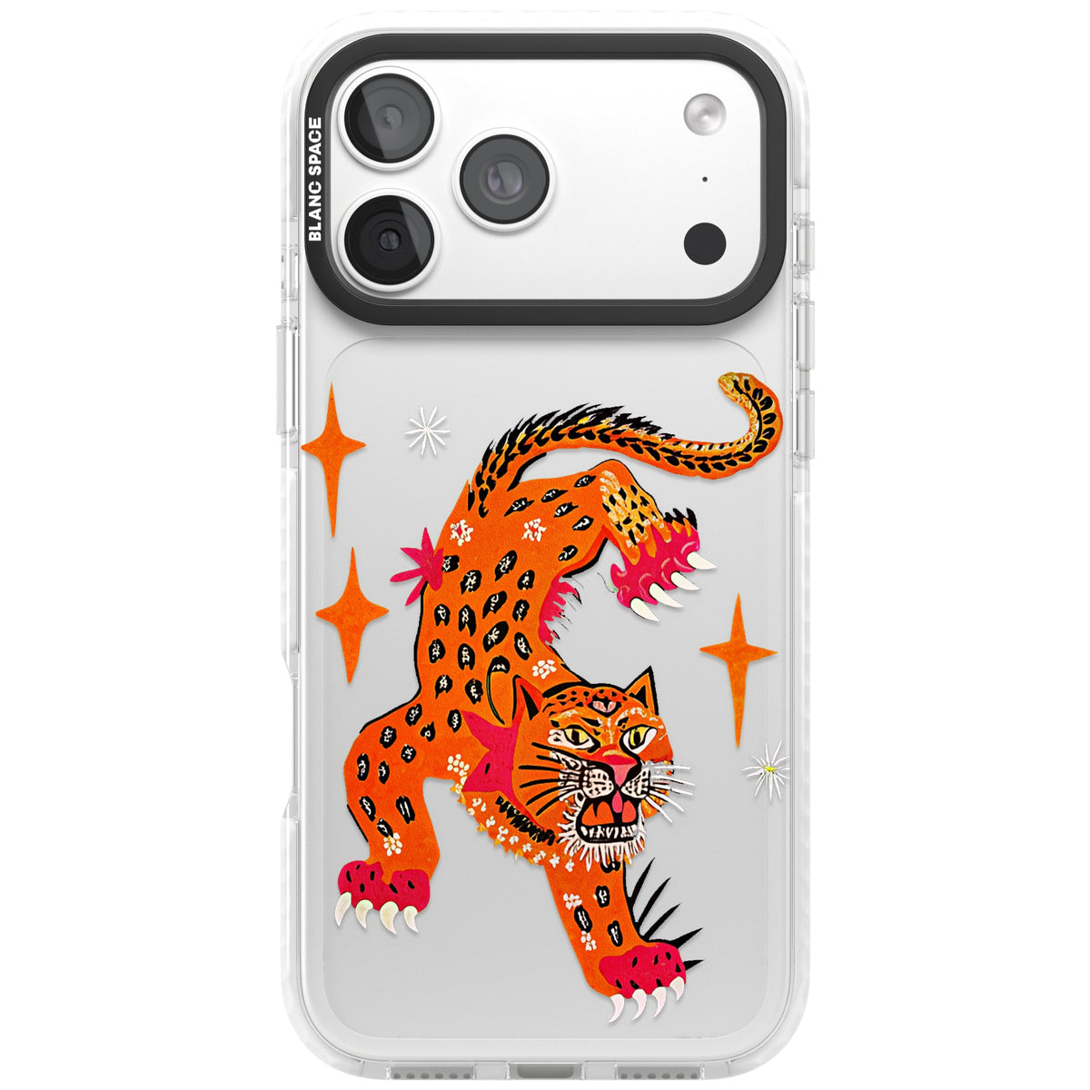 Fierce Jaguar Clear iPhone 18 Pro Max Impact Clear Phone Case front