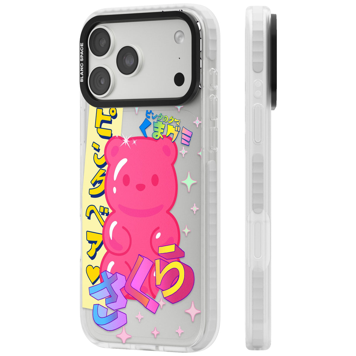 Bubblegum Bear iPhone 18 Pro Max Impact Clear Phone Case side