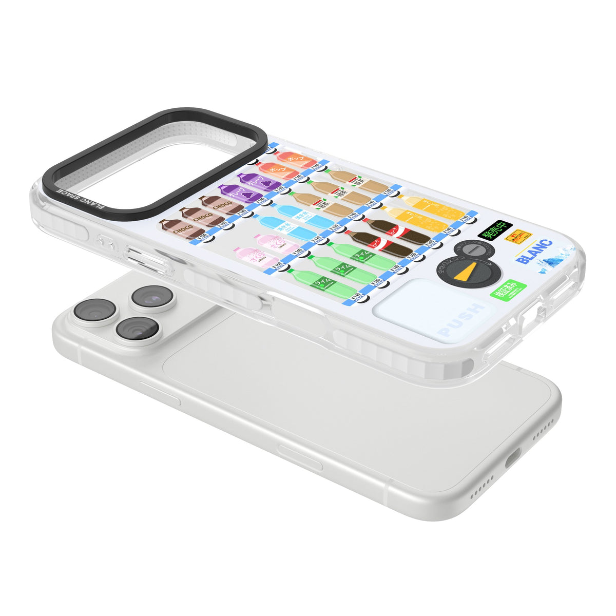 Japanese Vending Machine iPhone 18 Pro Max Impact Clear Phone Case angled